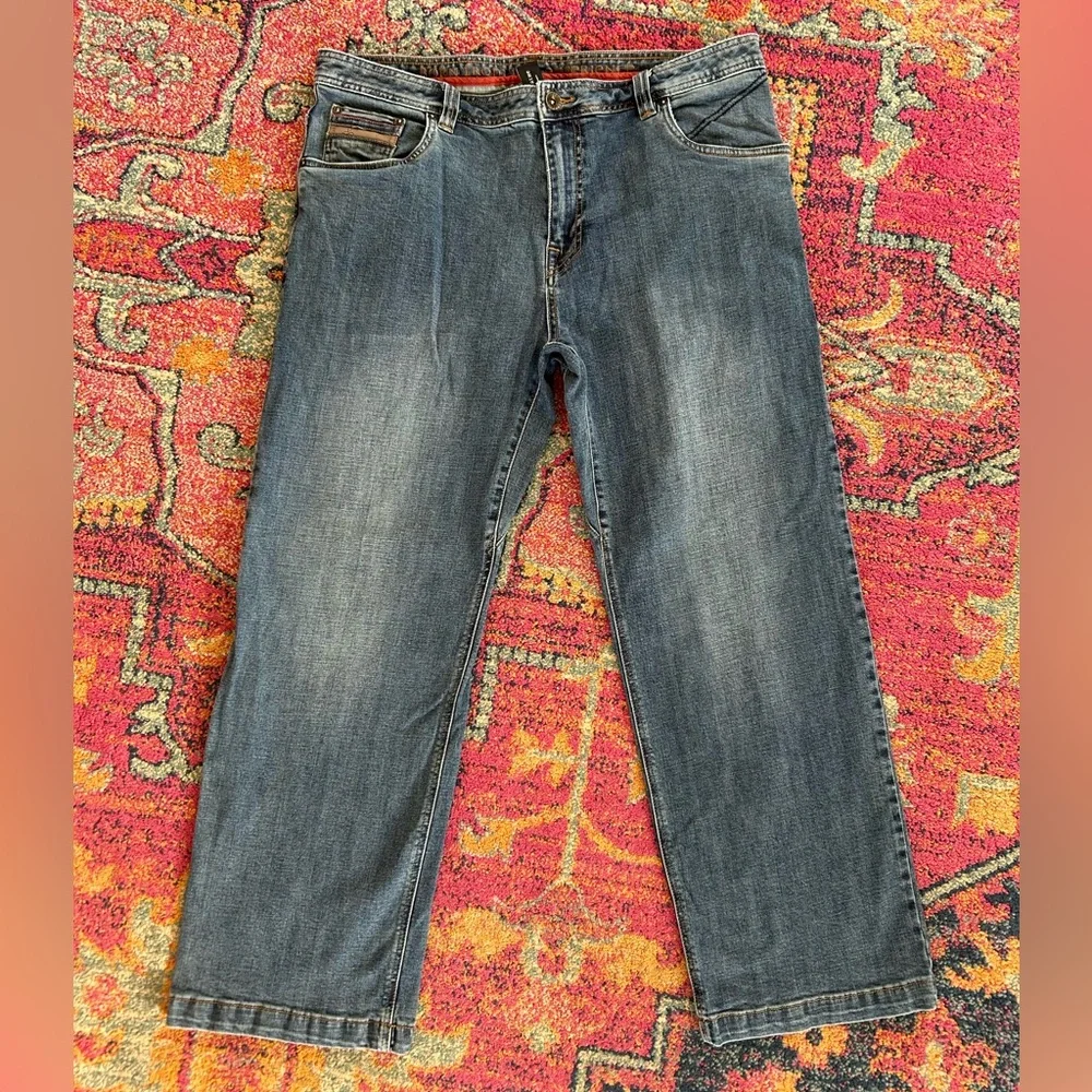PrAna | Men's Medium Blue Denim Axiom Straight Leg Zip Fly Jeans Size 38W X 30L